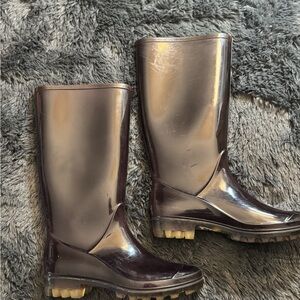 Coach Glossy dark purple Rain Boots